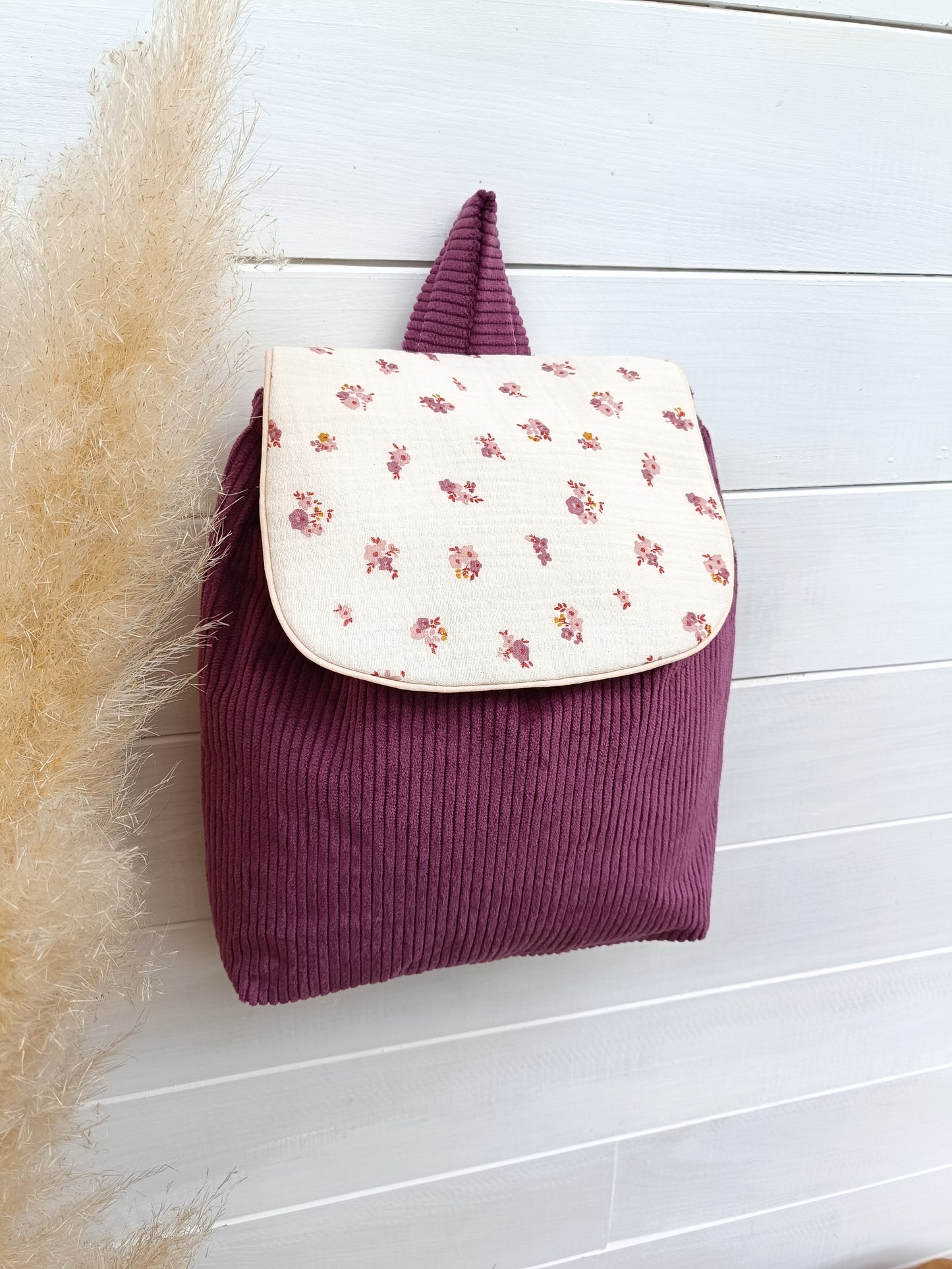 sac velours prune 1 ou pâquerette