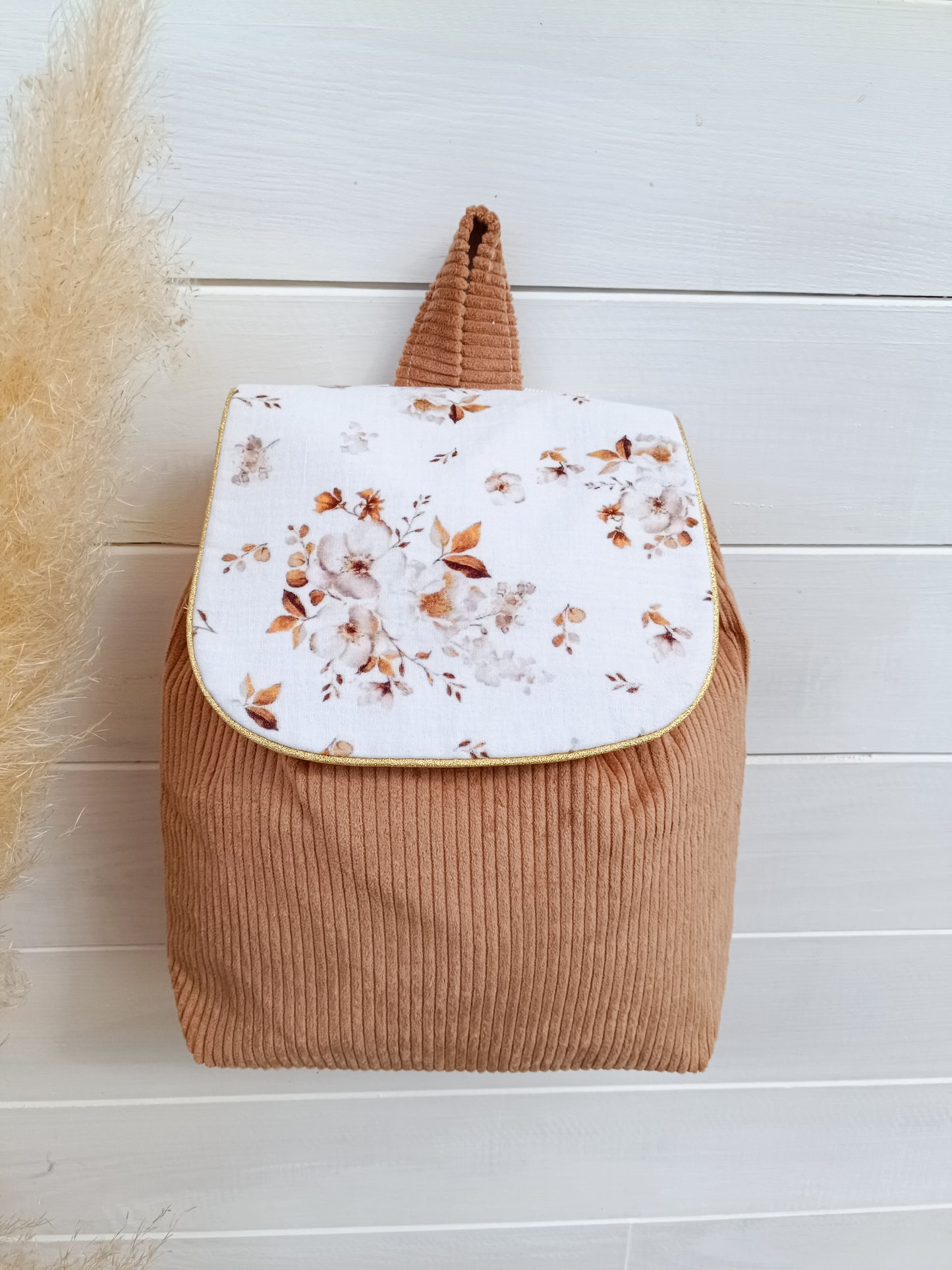 sac velours bouquet d'automne
