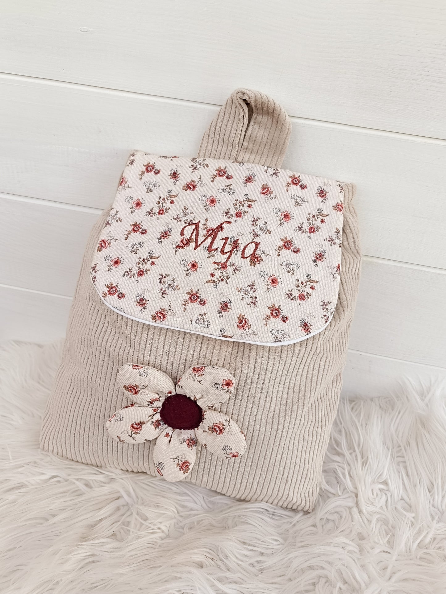 Sac velours pâquerette vintage