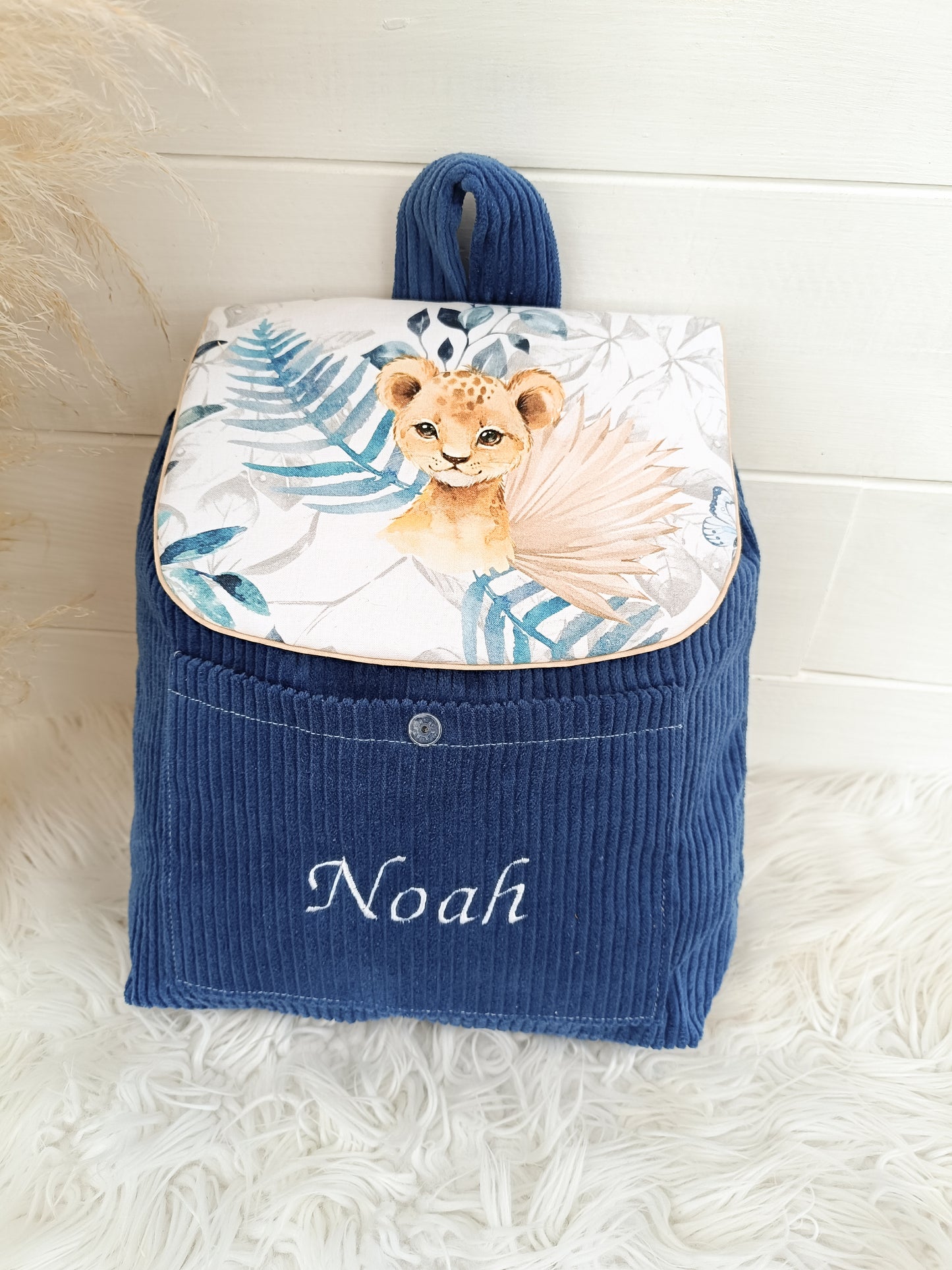 Sac velours baby safari bleu