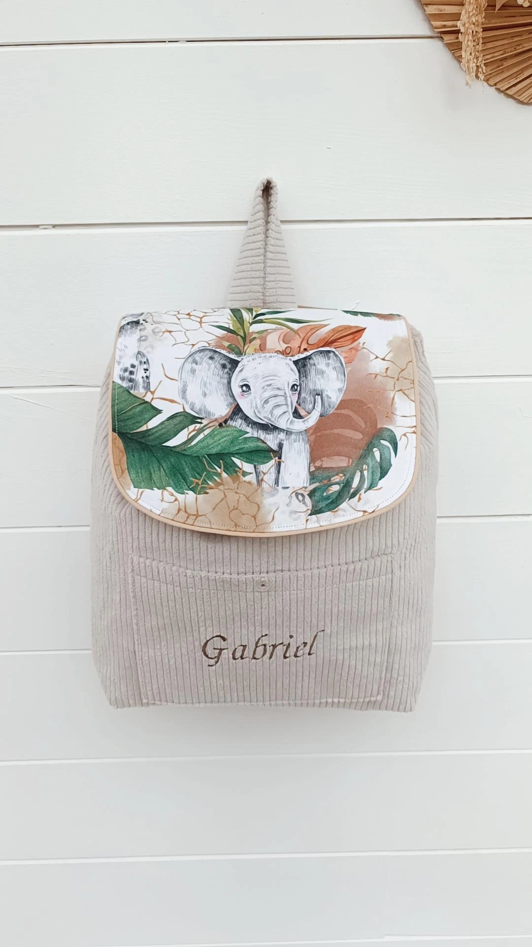 Sac velours safari vert, camel ou grège