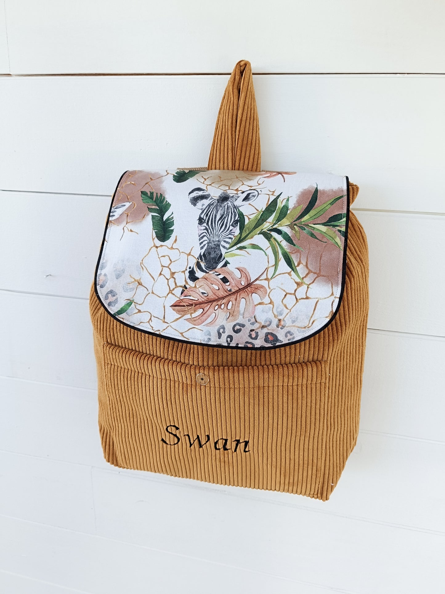 Sac velours safari ocre