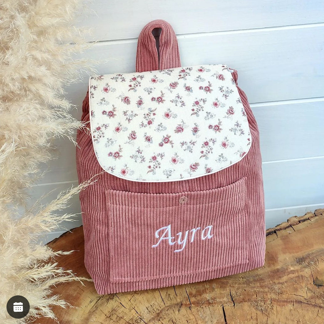 sac velours rose mercière 1