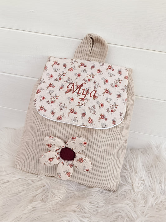 Sac velours pâquerette vintage