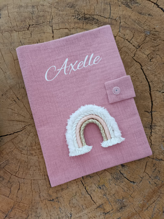 Carnet Eden  rose thé & blanc